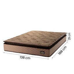 Colchão Casal Espuma D33 Pillow Top Van Gogh Marrom Hellen - Suporta até 120kg por Pessoa - 2