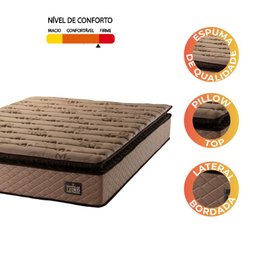 Colchão Casal Espuma D33 Pillow Top Van Gogh Marrom Hellen - Suporta até 120kg por Pessoa - 3