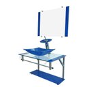 Ver imagem 1 de Gabinete de Vidro 60cm para Banheiro Cuba Retangular Azul - Dahora