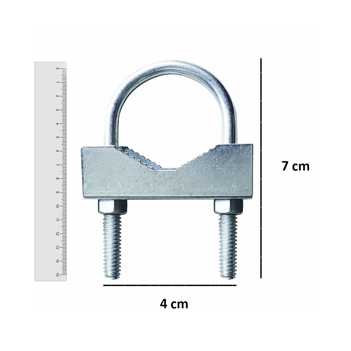 Abraçadeiras Tipo U Roscada Fixação De Antena 10 Unidades - 2