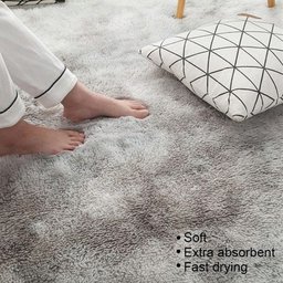 Tapete Felpudo para Sala/Quarto Casen Prata 100x140cm - 3
