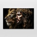 Ver imagem 3 de Quadro Decorativo Leão de Judá Jesus Cristo Sala Quarto Casa Escritório