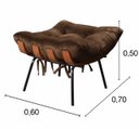 Ver imagem 2 de Puff Costela Base Fixa Para Sala De Estar, Quarto - Veludo Marrom