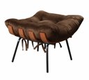 Ver imagem 1 de Puff Costela Base Fixa Para Sala De Estar, Quarto - Veludo Marrom