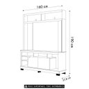 Ver imagem 4 de Estante para Tv 65 Pol 160cm Braga Nogueira Real/off White C05 - Mpozenato
