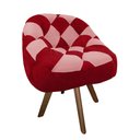 Ver imagem 2 de Poltrona Paloma Escritório Sala Giratória Madeira Suede Vermelho e Suede Rose - Dominic Decor