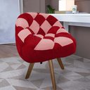 Ver imagem 1 de Poltrona Paloma Escritório Sala Giratória Madeira Suede Vermelho e Suede Rose - Dominic Decor