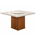 Ver imagem 1 de Mesa Amsterdã Tampo Giratório Dobuê Cedro / Off White 1,36m