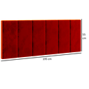 Ver imagem 1 de Cabeceira Cama Casal King Modulo 1,95 Itália Estofada Suspensa - Vermelho Suede