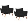 Kit 2 Poltronas Decorativas Opala Suede Preto - 1