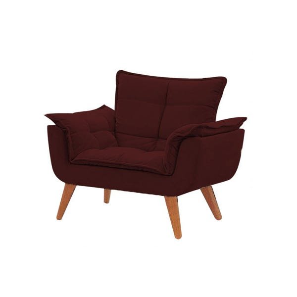 Kit 2 Poltronas Decorativas Opala Suede Marsala - 3