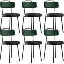 Ver imagem 1 de Kit 06 Cadeiras Estofada Para Sala Jantar Barcelona L02 Facto Verde Musgo Couríssimo Preto - Lyam