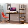 Mesa Escrivaninha Home Office 5 Prateleiras Mdf Preto/canela - 2