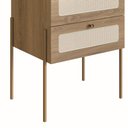 Ver imagem 7 de Mesa de Cabeceira 2 Gavetas Palhinha Pés Metálicos 28933 Oslo Artesano - Nero/dourado