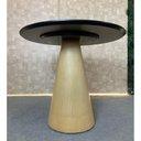 Ver imagem 2 de Mesa Cone 70cm Base Madeira Natural Freijó Claro Tampo Preto