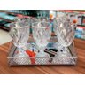Jogo 6 Taças De Vidro 340Ml Cristal Diamante Vinho Suco Água 340ml - 1