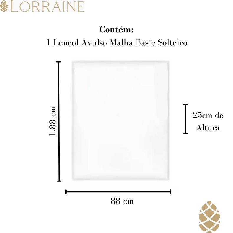 Lençol Solteiro Malha 100% Algodão Elástico Buettner Prata - 88x188x25cm - 5