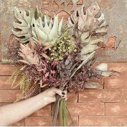 Buquê de Folhas Envelhecidas de Guaimbé, Bromélias e Proteas 65cm | Beleza Atemporal Formosinha - 2