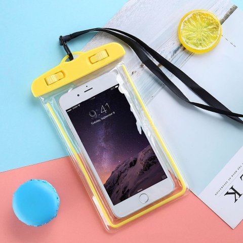 Capa Bolsa a Prova Dágua Impermeável Universal para Celular - Amarelo