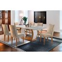 Ver imagem 2 de Mesa de Sala Jantar Jade com Tampo Vidro Canto Reto 180x90cm Imbuia Grafite Rufato
