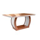 Ver imagem 5 de Mesa de Sala Jantar Jade com Tampo Vidro Canto Reto 180x90cm Imbuia Grafite Rufato