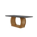 Ver imagem 1 de Mesa de Sala Jantar Jade com Tampo Vidro Canto Reto 180x90cm Imbuia Grafite Rufato