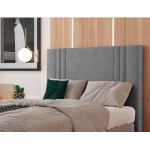 Cabeceira Queen Londres - Veludo Cinza - Palladium Decor