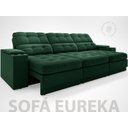 Ver imagem 3 de Sofá com Porta Copos e Carregador USB Eureka 2,30m Assento Retrátil e Reclinável Velosuede
