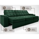 Ver imagem 4 de Sofá com Porta Copos e Carregador USB Eureka 2,30m Assento Retrátil e Reclinável Velosuede