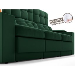 Sofá com Porta Copos e Carregador USB Eureka 2,30m Assento Retrátil e Reclinável Velosuede - 6