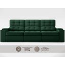 Ver imagem 5 de Sofá com Porta Copos e Carregador USB Eureka 2,30m Assento Retrátil e Reclinável Velosuede