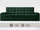Ver imagem 5 de Sofá com Porta Copos e Carregador USB Eureka 2,30m Assento Retrátil e Reclinável Velosuede