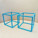 Ver imagem 1 de 2 Cubos Decorativos - Quadrado Geométrico, Decoração Sala, Escritório - Toque 3d - Cor: Azul Claro