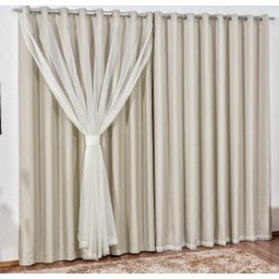 Cortina Blackout com Voil 4,00 x 2,30 Palha - 1