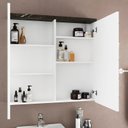 Ver imagem 3 de Armário Espelheira de Banheiro 90cm 02 Portas Ref 920 Cewal - Arenito/branco
