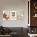 Ver imagem 7 de Kit 3 Quadros para Decoração Abstrato Formas Minimalista Moderno Sala Moldura Pinus