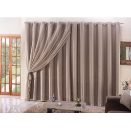 Cortina Blackout com Voil 5,00 x 2,50 Avelã - 1 Cortina Blackout com Voil 5,00 x 2,50 Avelã - 1