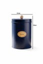 Ver imagem 3 de Pote para Erva Mate com Tampa Hermética e Puxador de Bambu - Azul Marinho