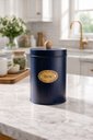 Ver imagem 4 de Pote para Erva Mate com Tampa Hermética e Puxador de Bambu - Azul Marinho