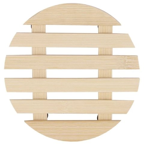 Descanso de Panela Redondo Madeira Ripado 14,5cm | Art House