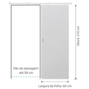 Ver imagem 2 de Porta Branca 60x210cm + Kit de Correr Branco de Sobrepor