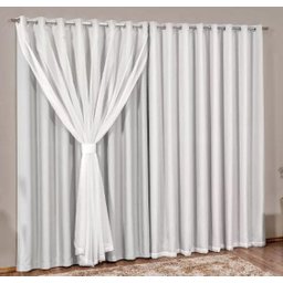 Cortina Blackout com Voil 4,00 x 2,30 Gelo - 1