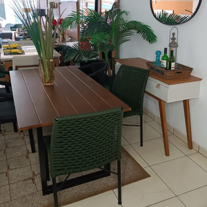 Cadeira Hellen em Alumínio Corda Náutica Verde 45x95x47cm