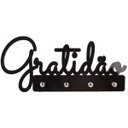 Ver imagem 1 de Porta Chaves Palavra Gratidão Preto enfeites decorativos