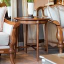 Ver imagem 1 de Mesa Lateral de Apoio Império Madeira Mel Redonda 70x79cm Vintage - para Salas