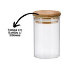 Ver imagem 3 de Pote Hermético Porta Temperos Vidro Borosilicato e Tampa Bambu 110ml - Tuut