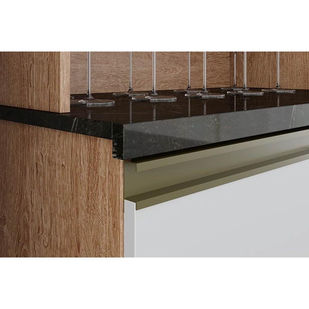 Cozinha Completa Malbec Prime 12 Portas e 2 Gavetas 70cm Castanho/Off ...