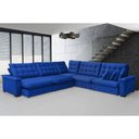 Ver imagem 1 de Sofá Manchester 3.83x3.83m de Canto, Retrátil e Reclinável - Azul