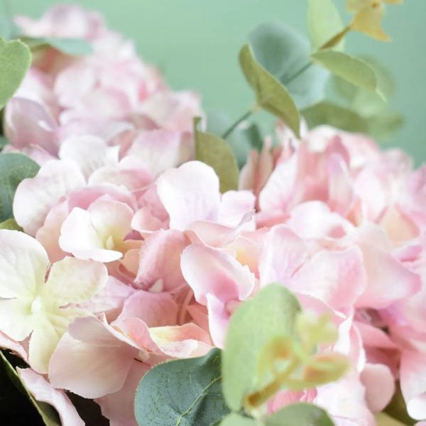 Flores artificiais Arranjo de Hortênsias Rosas no Vaso Espelhado |Linha permanente Formosinha - 3
