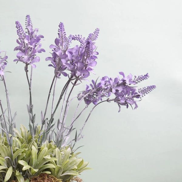 Arranjo Floral Artificial - Arranjo de Lavandas no Vaso de Vidro | Linha Permanente Formosinha - 2